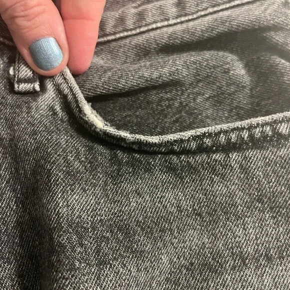 AGOLDE Lana Womens Sz 28 High Rise Straight Leg Jeans Lava Button Fly Frayed Hem - Picture 4 of 11